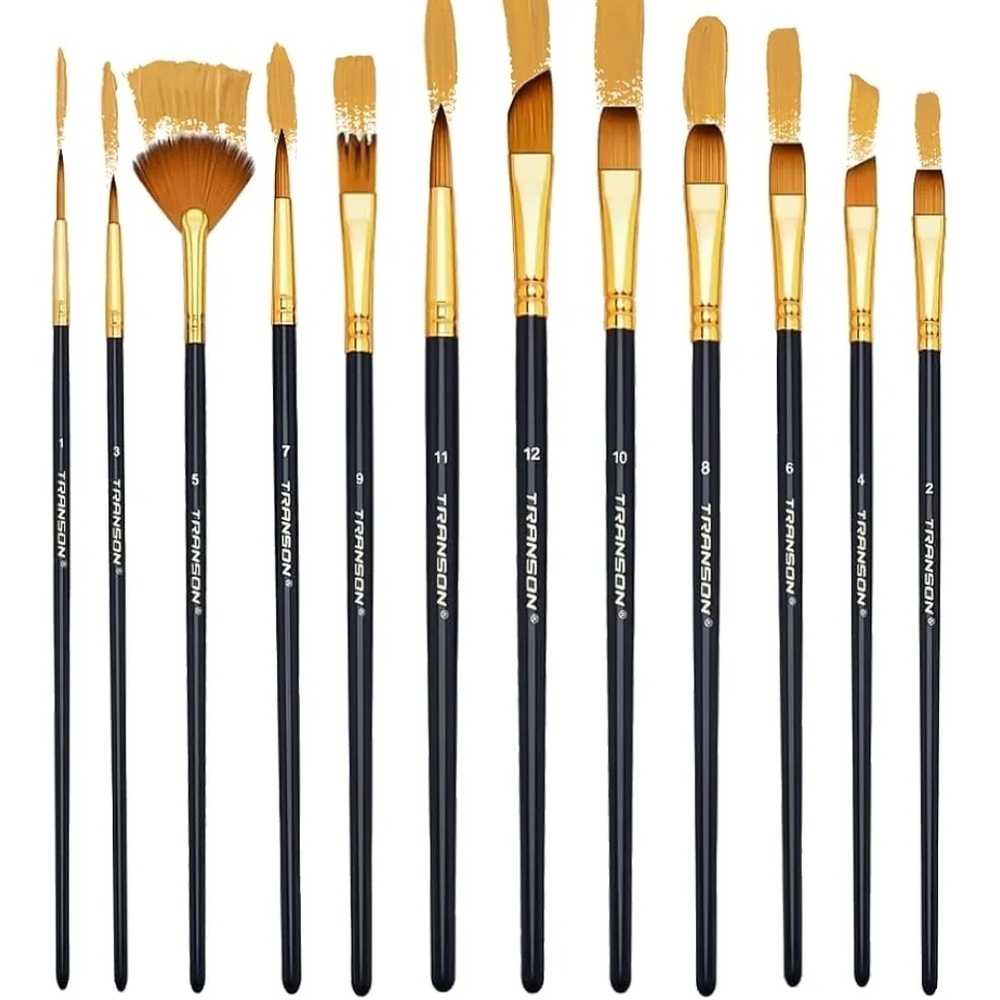 Transon Artist Paint Brush Set - Black and Gold